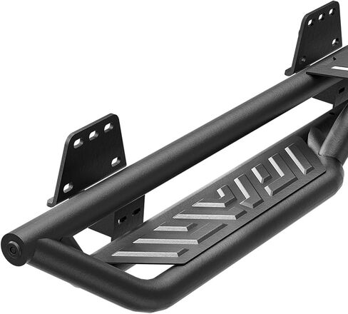 لوحات الجري متوافقة مع 2019 2020 2021 2022 2023 2024 Dodge Ram 1500 Crew Cab هيكل جديد، قضبان خطوة فولاذية مثبتة بمسامير على الجانب، تصميم عالي التحمل بدرجين (أسود) in Kuwait