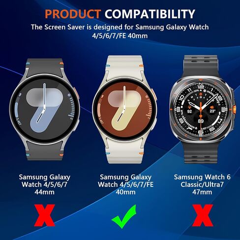 （3 Pack） for Samsung Galaxy Watch 7/6/5/4/FE 40mm Privacy Screen Protector, 9H Hardness Anti-peeping Ultra-thin Tempered Glass Screen Protector for Samsung Galaxy Watch 7/6/5/4/FE 40mm in Saudi Arabia