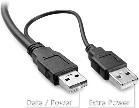 USB 3.0 نوع الطاقة المزدوجة من النوع A إلى Micro B عالي السرعة حتى 5 جيجابت في الثانية كابل نقل البيانات لمحركات الأقراص الصلبة الخارجية in Kuwait