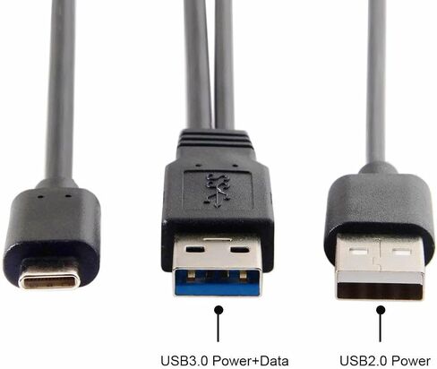 USB 3.0 نوع الطاقة المزدوجة من النوع A إلى Micro B عالي السرعة حتى 5 جيجابت في الثانية كابل نقل البيانات لمحركات الأقراص الصلبة الخارجية in Kuwait