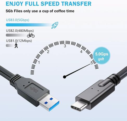 USB 3.0 نوع الطاقة المزدوجة من النوع A إلى Micro B عالي السرعة حتى 5 جيجابت في الثانية كابل نقل البيانات لمحركات الأقراص الصلبة الخارجية in Kuwait