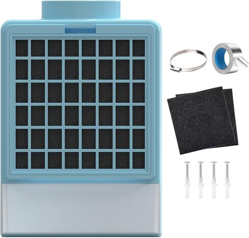 Cyndi's Store 3 in 1 Indoor Dryer Vent Kit - Dryer Vent Screen Filter Bucket Box for Electric Dryer Inside Use, with 4 Pieces Filters - White in Saudi Arabia