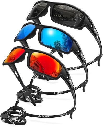 3pack استقطاب نظارة شمسية للرجال يقودون الجولف الصيد الجري الركض نظارات الشمس UV400 حماية in Kuwait