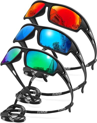 3pack استقطاب نظارة شمسية للرجال يقودون الجولف الصيد الجري الركض نظارات الشمس UV400 حماية in Kuwait