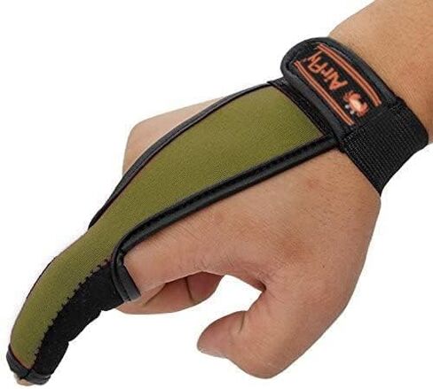 AirFly Surf Fishing Casting Glove Single Finger - Anti-Slip Finger Protector for Braided Line and Saltwater - Adjustable Wrist Strap, Ambidextrous Fit - Designed in USA in Saudi Arabia