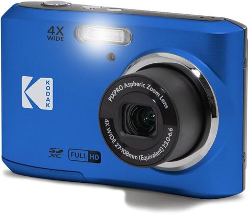 KODAK PIXPRO Friendly Zoom FZ45 16MP Digital Camera with 4X Optical Zoom 27mm Wide Angle and 2.7" LCD Screen + 4-Pack Rechargeable AA Batteries, + Green Extreme Charger for AA/AAA (Blue) in Saudi Arabia