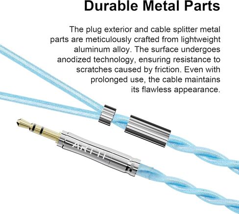 ARTTI A5 Clear Earphone Cable 2.5/3.5/4.4mm 3in1 Plug 2 Cores 756 Strands Silver-Plated 7N OCC Copper Upgrade Cable, DQC/MMCX Plug (QDC Bend) in Saudi Arabia
