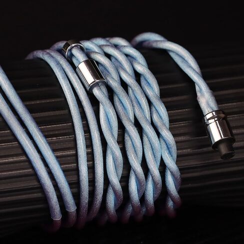 ARTTI A5 Clear Earphone Cable 2.5/3.5/4.4mm 3in1 Plug 2 Cores 756 Strands Silver-Plated 7N OCC Copper Upgrade Cable, DQC/MMCX Plug (QDC Bend) in Saudi Arabia
