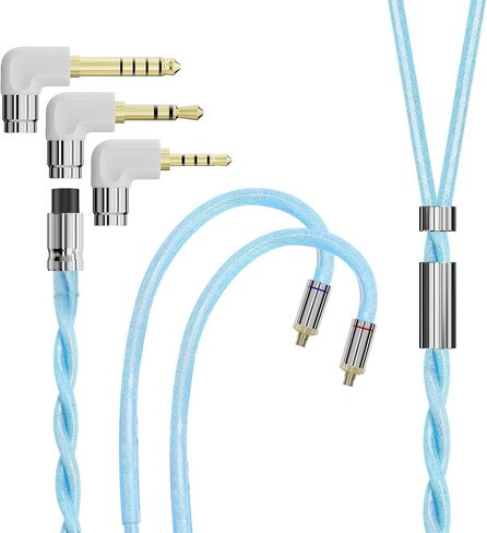 ARTTI A5 Clear Earphone Cable 2.5/3.5/4.4mm 3in1 Plug 2 Cores 756 Strands Silver-Plated 7N OCC Copper Upgrade Cable, DQC/MMCX Plug (QDC Bend) in Saudi Arabia