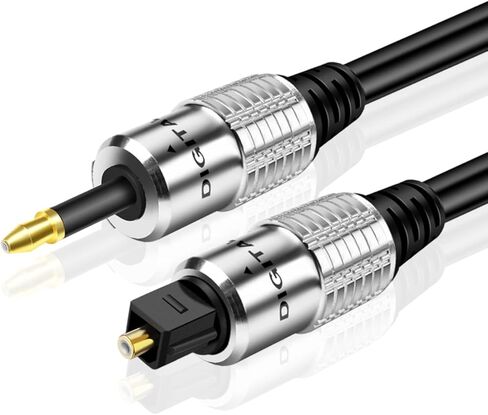 TNP Products 3 أقدام Mini Toslink إلى Toslink Digital Optical Audio Cable - محول محول سلك سلك السلك لصوت Chromecast ، مستقبل AV ، الكمبيوتر والمزيد in Kuwait