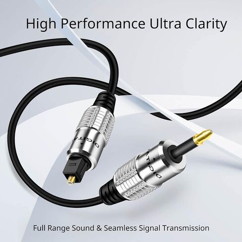 TNP Products 3 أقدام Mini Toslink إلى Toslink Digital Optical Audio Cable - محول محول سلك سلك السلك لصوت Chromecast ، مستقبل AV ، الكمبيوتر والمزيد in Kuwait