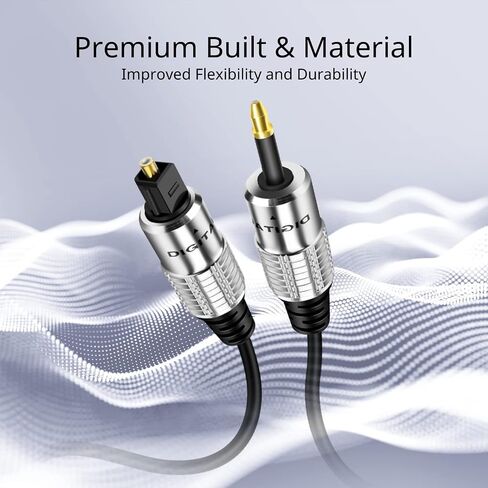 TNP Products 3 أقدام Mini Toslink إلى Toslink Digital Optical Audio Cable - محول محول سلك سلك السلك لصوت Chromecast ، مستقبل AV ، الكمبيوتر والمزيد in Kuwait