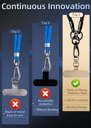 ZXZone Metal Phone Tether Tab, Anti-Scratch, Metal Phone Patch, Universal Cellphone Lanyard Pad for Full Phone Cases, 2 Pieces (TS) (Gold) in Kuwait