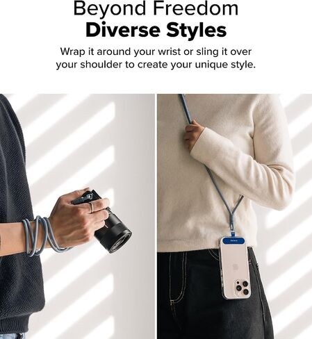 Ringke Holder Link Flow Shoulder Y-Type Designed for Phone Lanyard, Cute Soft Adjustable Crossbody Strap with Tether Tab in Saudi Arabia