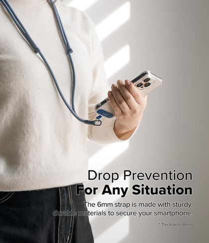 Ringke Holder Link Flow Shoulder Y-Type Designed for Phone Lanyard, Cute Soft Adjustable Crossbody Strap with Tether Tab in Saudi Arabia