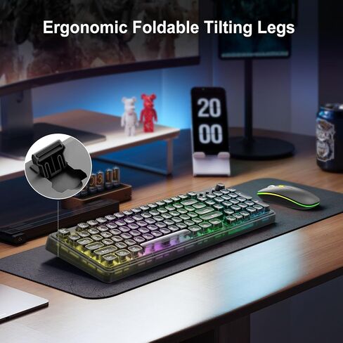 2.4G Wireless Keyboard and Mouse, Wireless Keyboard and Mouse Combo, Click Soft, 2.4GHz Cordless Connection for Windows/PC/Laptop (Black) in Saudi Arabia