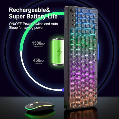 2.4G Wireless Keyboard and Mouse, Wireless Keyboard and Mouse Combo, Click Soft, 2.4GHz Cordless Connection for Windows/PC/Laptop (Black) in Saudi Arabia