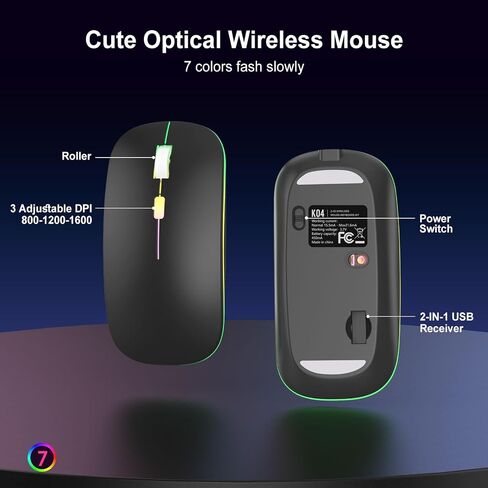 2.4G Wireless Keyboard and Mouse, Wireless Keyboard and Mouse Combo, Click Soft, 2.4GHz Cordless Connection for Windows/PC/Laptop (Black) in Saudi Arabia