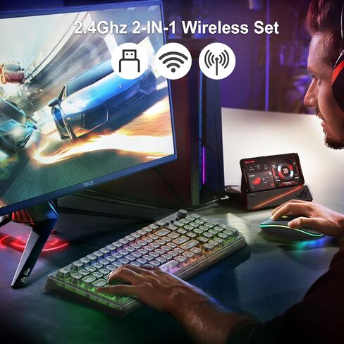 2.4G Wireless Keyboard and Mouse, Wireless Keyboard and Mouse Combo, Click Soft, 2.4GHz Cordless Connection for Windows/PC/Laptop (Black) in Saudi Arabia