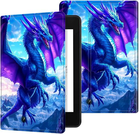 for Kindle Paperwhite 12th Generation 2024 7" & Kindle Colorsoft 12th Gen 2024 Signature Edition Case, Multiple Viewing Angles & Kickstand Back Case Drop Protection Smart Cover, Blue Elephant in Kuwait