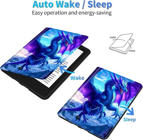 for Kindle Paperwhite 12th Generation 2024 7" & Kindle Colorsoft 12th Gen 2024 Signature Edition Case, Multiple Viewing Angles & Kickstand Back Case Drop Protection Smart Cover, Blue Elephant in Kuwait