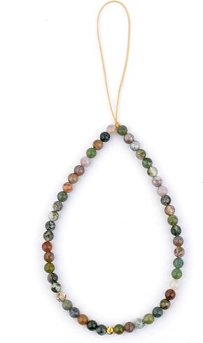 KIKILA Phone Lanyard Wrist Semi-Precious Gem Stones Beaded Phone Charm CellPhone Lanyard Wrist Strap Handmade Natural Gemstone Phones Chain String in Saudi Arabia
