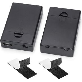 3 AA Battery Holder, 4.5-5V USB Battery Pack for Lights, AA Battery Case Box Holder with On/Off Switch - 2 Pack (Black) in Kuwait