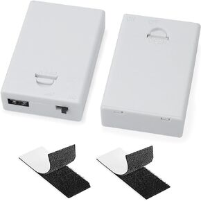 3 AA Battery Holder, 4.5-5V USB Battery Pack for Lights, AA Battery Case Box Holder with On/Off Switch - 2 Pack (Black)