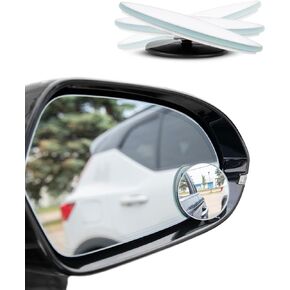 True Line Automotive Blind Spot Mirrors 2 Pack - 2" Round HD Convex Blind Spot Car Mirror with Adjustable 360° View - Car Blind Spot Mirror, Universal Fit, Blindspot Mirror for Car