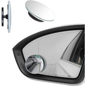 2PCS Blind Spot Mirror, Round HD Glass Frameless Side Rear View Mirror, 360° Adjustable Wide Angle Convex Rear View Mirror, Universal Car Accessories for Truck Van (Fan Shape)
