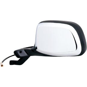 Fit System - 61032F Driver Side Mirror for Bronco, F150, F250, F250, F350 HD, Black/Chrome, Foldaway, w/o perf pkg, Power
