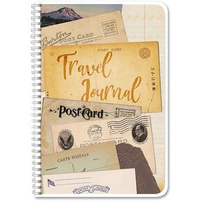BookFactory Travel Journal/Traveling Planner/Itinerary Log Book/Logbook - Wire-O, 100 pages, 6"x 9" (JOU-100-69CW-PP-(TravelJournal))