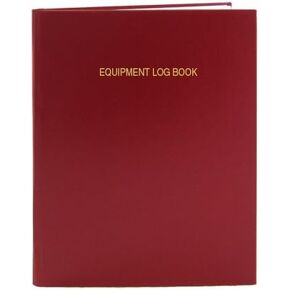 دفتر سجل معدات BookFactory - 96 صفحة، 8 7/8 بوصة × 11 1/4 بوصة، غلاف أحمر، قسم مخيط بشكل متين (LOG-096-LEL-A-LRT10)