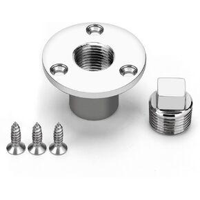YUSOVE Garboard Drain Plug Kit,Marine 316 Stainless Steel Drain Plug Fits 1" Hole,with Screws,Boat Transoms Garboard Drain & Plug