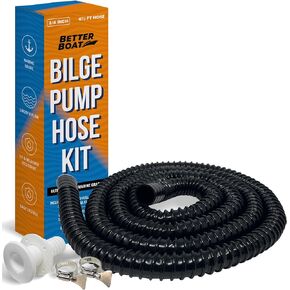 1 1/8 Bilge Pump Hose Kit for Boats Bilge Pump Hose Adapter with Thru Hull and Discharge Bilge Pump Outlet Fitting 6.5 Ft Hose 1-1/8 Bilge Hose or 3/4 Inch Option Jet Ski or Boat Bilge Pump Kit