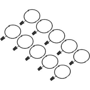 uxcell Curtain Rings with Clips, 14pcs Drapery Curtain Clip Rings, 1 Inch Curtain Clip Rings Hooks for Curtain Rod (Black)