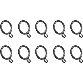 Curtain Rings, (1 Inch) 24Pcs, Metal Drapery Hanging Ring with Eyelets - for Household Window Door Rods, Silver Tone