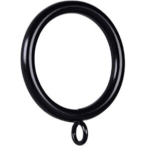 1.5-Inch Inner Diameter Metal Curtain Rings with Eyelets,Fits Up to 1 1/4-Inch Rod Wire Diameter 4.5mm (Black-24pcs)