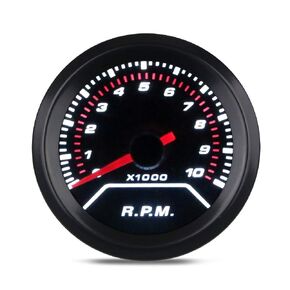 WATERWICH Tachometer Tacho Gauge Meter 0-10000 RPM Gauge Meter 2inches 52mm Universal for 4 6 8 Cylinder Car SUV Vehicle Automotive