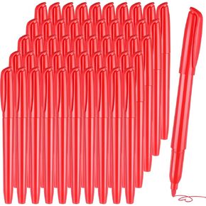 Cholemy 50 Pcs Chisel Tip Highlighter Pens Bulk Pocket Style Highlighter Markers for Adults Kids Organizing Coloring Underlining Home School Office(Red)