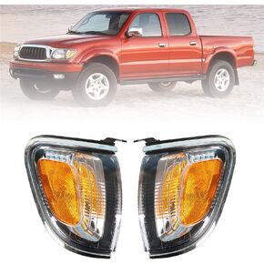 WFLNHB Front Driver and Passenger Side Parking/Side Marker Lights Replacement for Toyota Tacoma 2001-2004 Side Marker Corner Lights w/Chrome Trim 8162004090B0 TO2521162