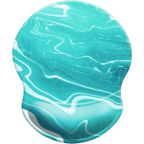 Ergonomic Design Mouse Pad with Wrist Rest Support, Non-Slip PU Base Cute Wrist Mouse Pad, Pain Relief Mousepad for Gaming & Working (Wrist Marble Purple-B)