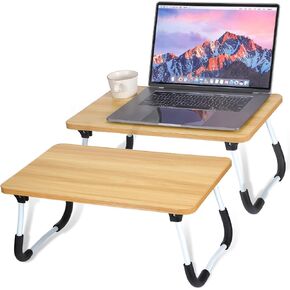2 Pcs Foldable Laptop Table Lap Desk Mini Bed Table Portable Bed Tray Laptop Stand for Bed for Couch Sofa Working Reading Eating Children Workers School Classroom Home Office Supplies (Black)