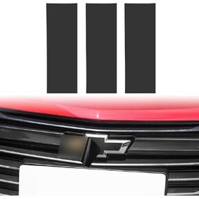TOMALL 3pcs Vinyl Bowtie Logo Wrap Stickers Compatible with Chevy 11.8" x 4" Car Emblem Logo Overlay Decals DIY Modification Waterproof Universal Decoration (Blue-Carbon Fiber)