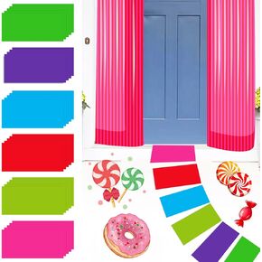 30Pcs 13.8 x 9.8 Inch Colorful PVC Floor Stickers Candyland Runway Rug Hallway Runner Rug Princess Candy Land Party Decoration for Candyland Theme Birthday Party Supplies