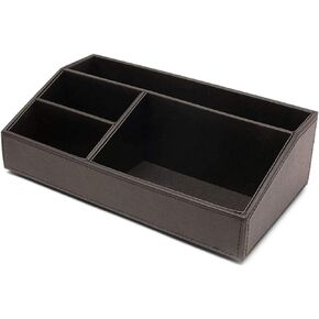 Castle Armory Leatherette Desk Organizer Caddy - Clutter Organizer for Office, Home, Personal, Employee Office Supplies and Accessories (All-in-one Organizer - Stackable)