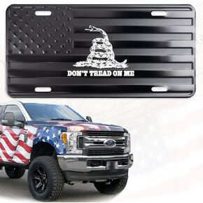 American Flag Don't Tread On Me License Plate Tag