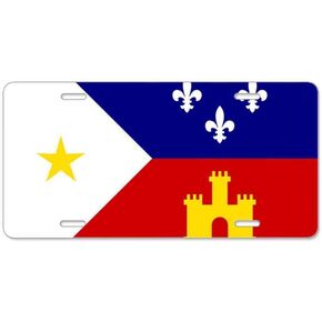Flag of Acadiana Louisiana Gifts Custom Personalized Aluminum Metal Novelty License Plate Cover Front Auto Car Accessories Vanity Tag- 6" x 12"
