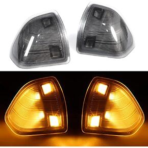 LED Side Mirror Turn Signal Light Left Driver and Right Passenger Lamps Clear Cover Lens 68302828AA 68302829AA Compatible with Dodge Ram 1500 2500 3500 4500 5500 2010-2018 2Pcs