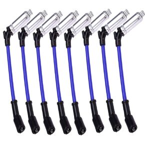 8 PCS 10.2MM Spark Plug Ignition Wire High Performance Fit for 2000-2009 Chevy GMC Saab Isuzu Hummer V8 48322R 48322 7831